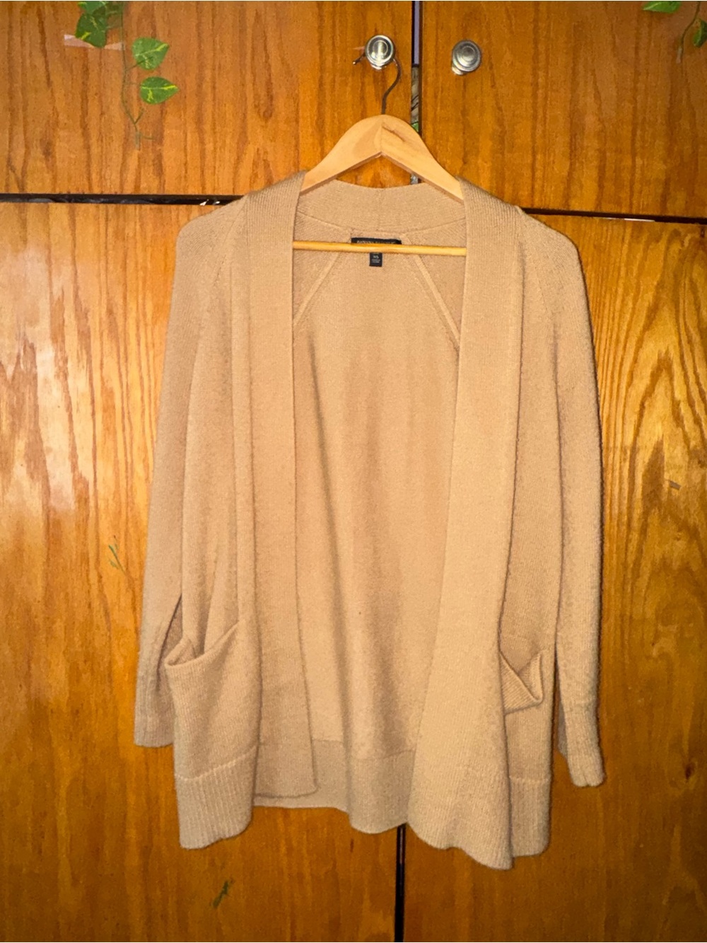 Banana Republic Open-Front Cardigan in Camel